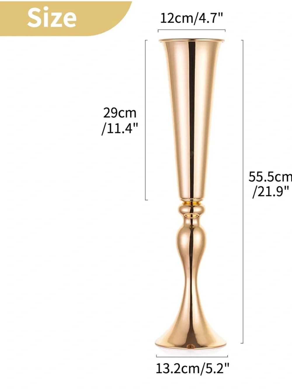10 Gold Floral Vase Centerpieces